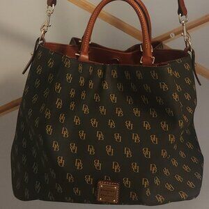 Dooney & Bourke  Signature Gretta Brenna Brown Satchel AUTHENTIC Great Condition